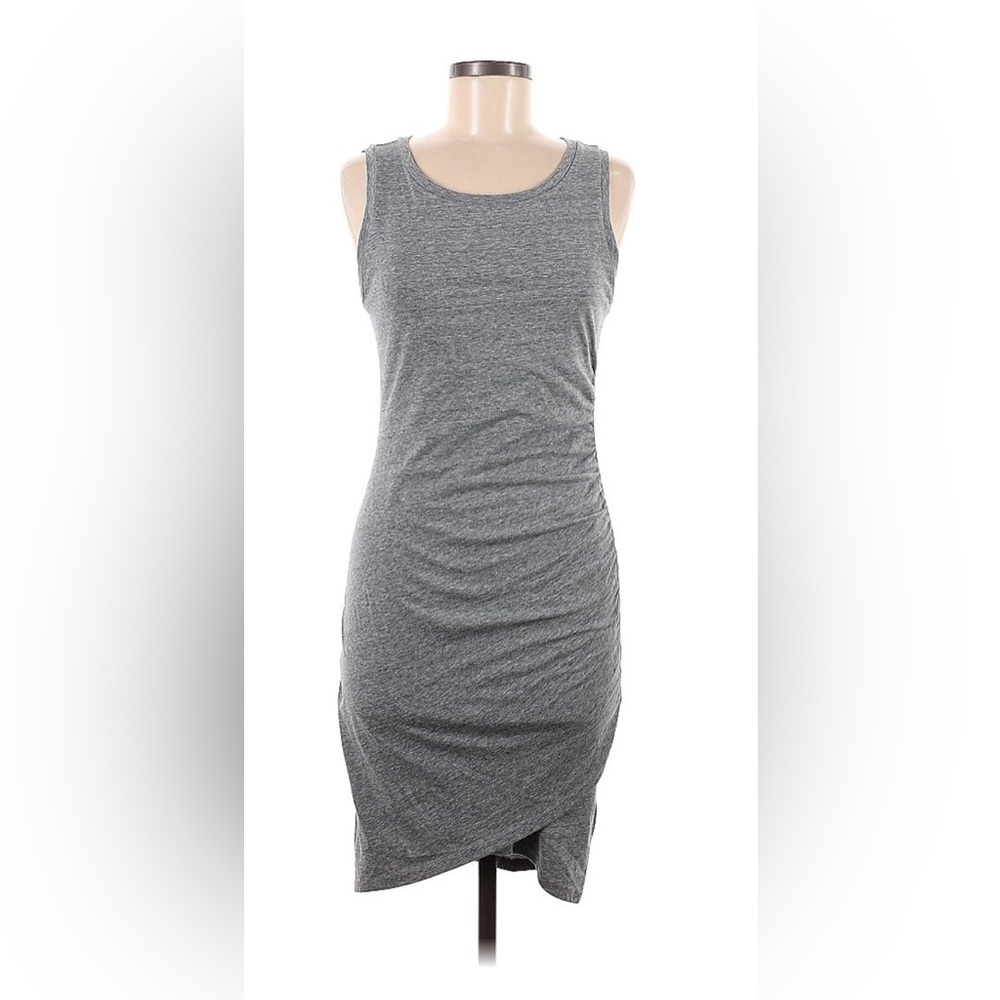 Leith | Grey Sleeveless Ruched Sleeveless Dress | Size: L